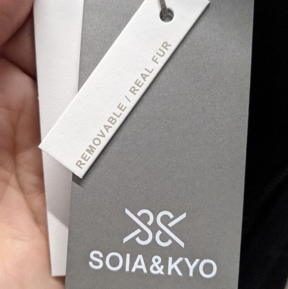 Soia & Kyo wool coat with real fur XXL black - Picture 4 of 10